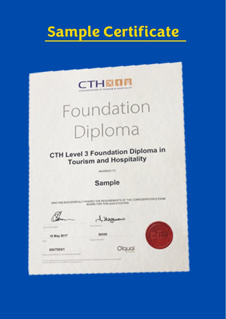 First page of the supplied CTH Level 3 Foundation Diploma
