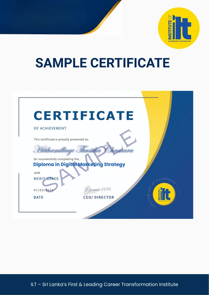 First page of the supplied ILT Digital Marketing sample